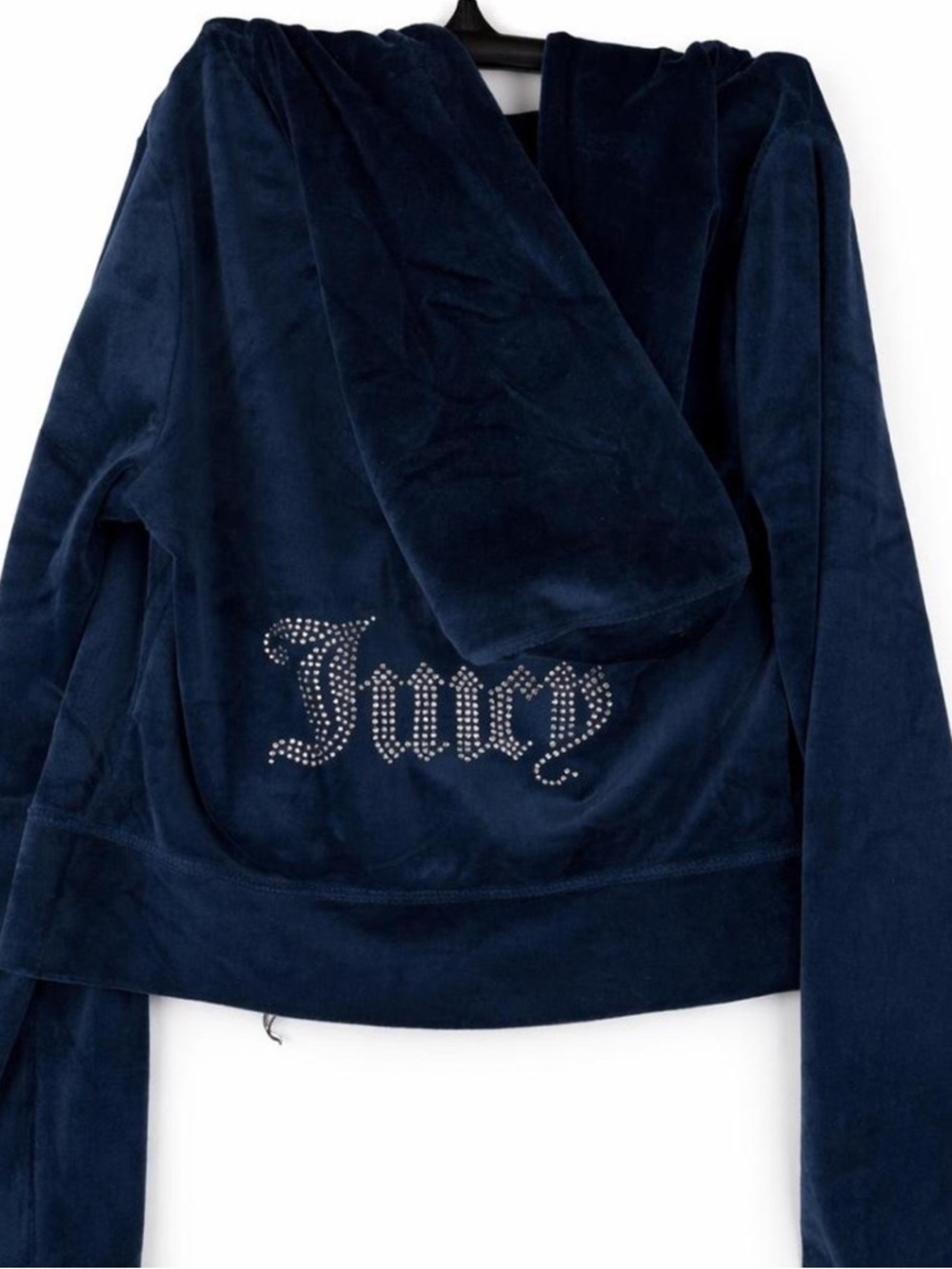 Juicy Couture Navy Velour Zip-Up Bomber Hoodie - Picture 2 of 3